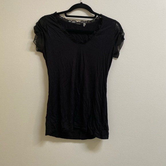 Tahari Ruffle Combination Tee - Picture 2 of 4